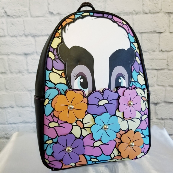 Loungefly Handbags - Loungefly Bambi Flower Floral Disney Mini Backpack Bag